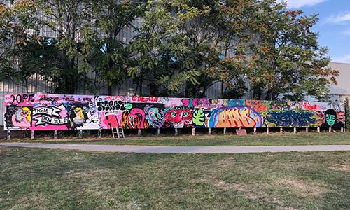 street art wall in a park