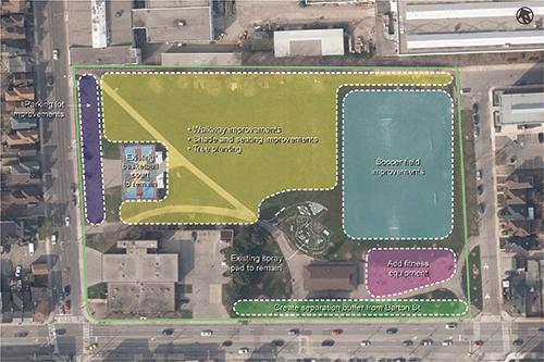 Woodlands Park overhead map