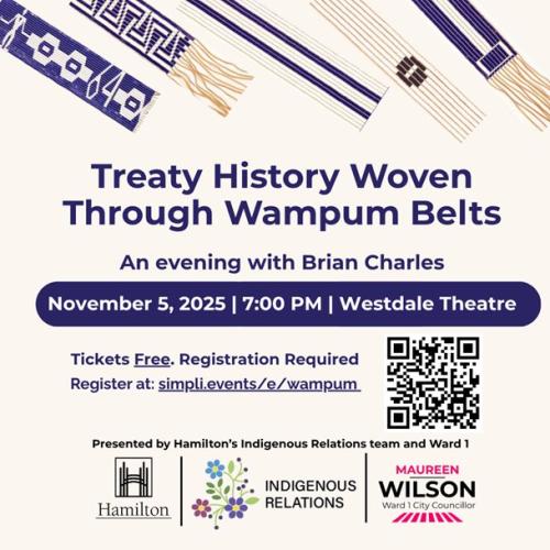 Wampum belts event November 5