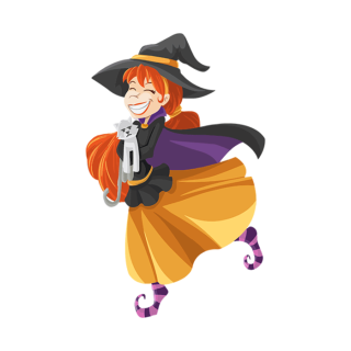 cartoon drawing of a witch