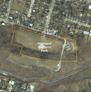 Aerial of Highland Garden Park